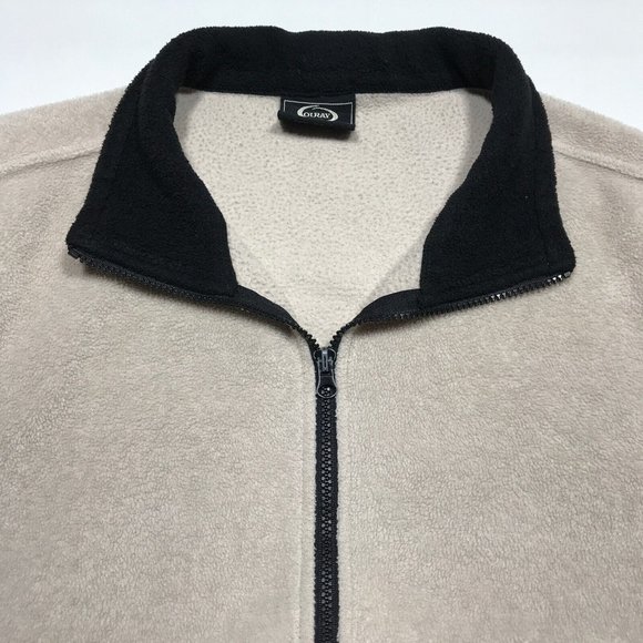 VTG Ouray Off-White Fleece Full Zip Vest Sleeveless Jacket Mens XL - Picture 2 of 5